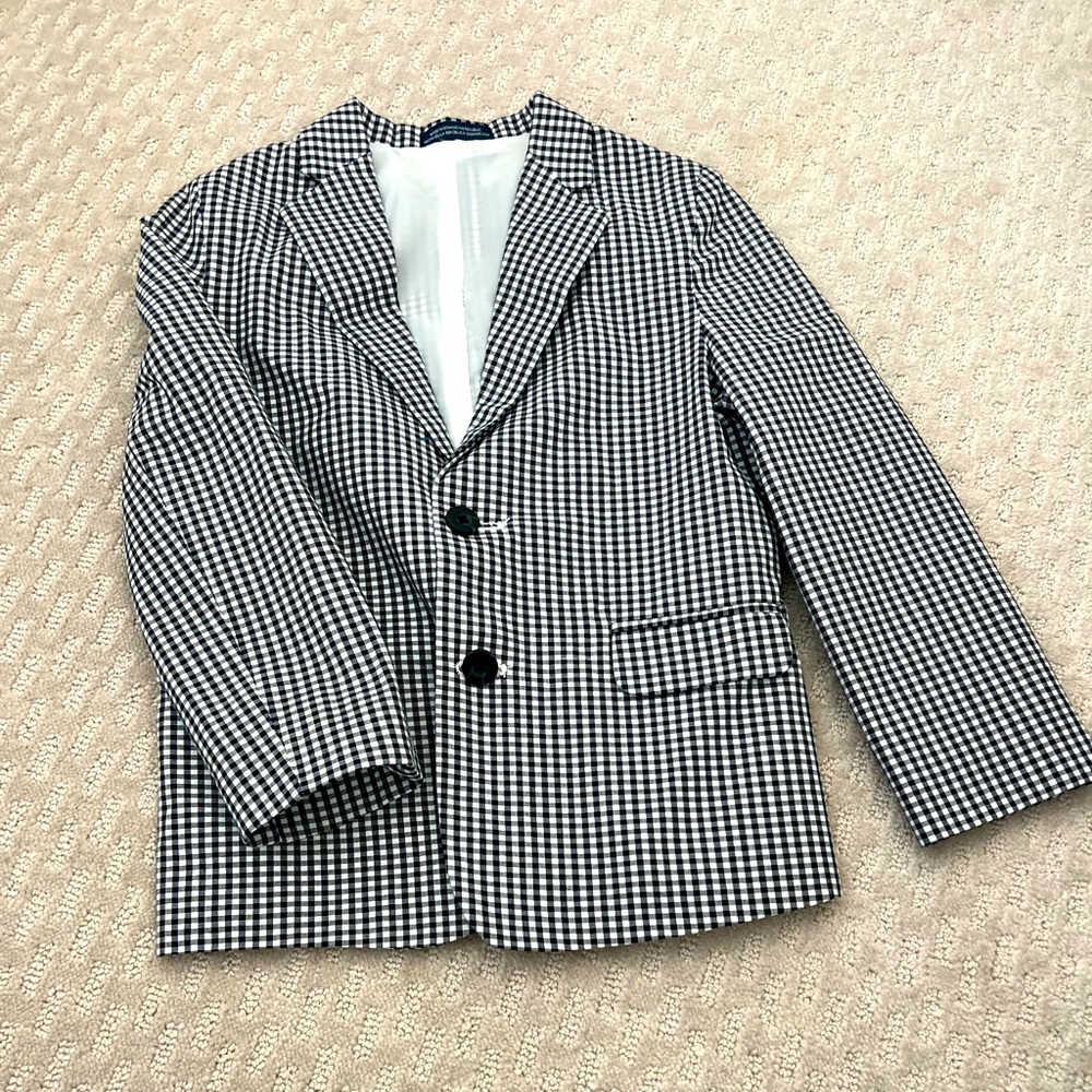 Izod Black and White Gingham Kids Blazer